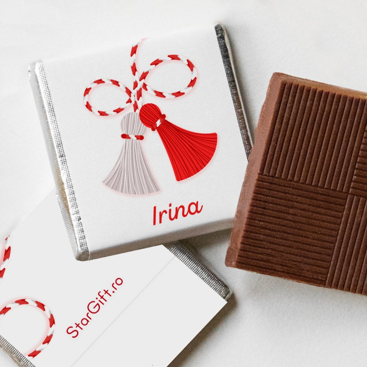 Gepersonaliseerde mini-chocolade met een lief berichtje