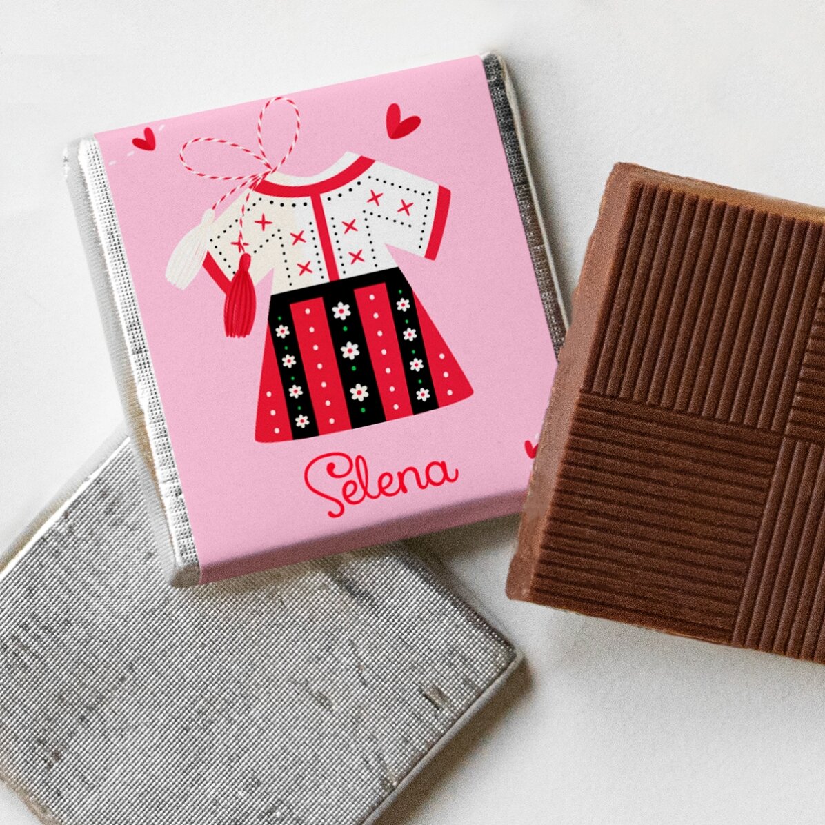 Gepersonaliseerde mini-chocolade met naam - 1 maart