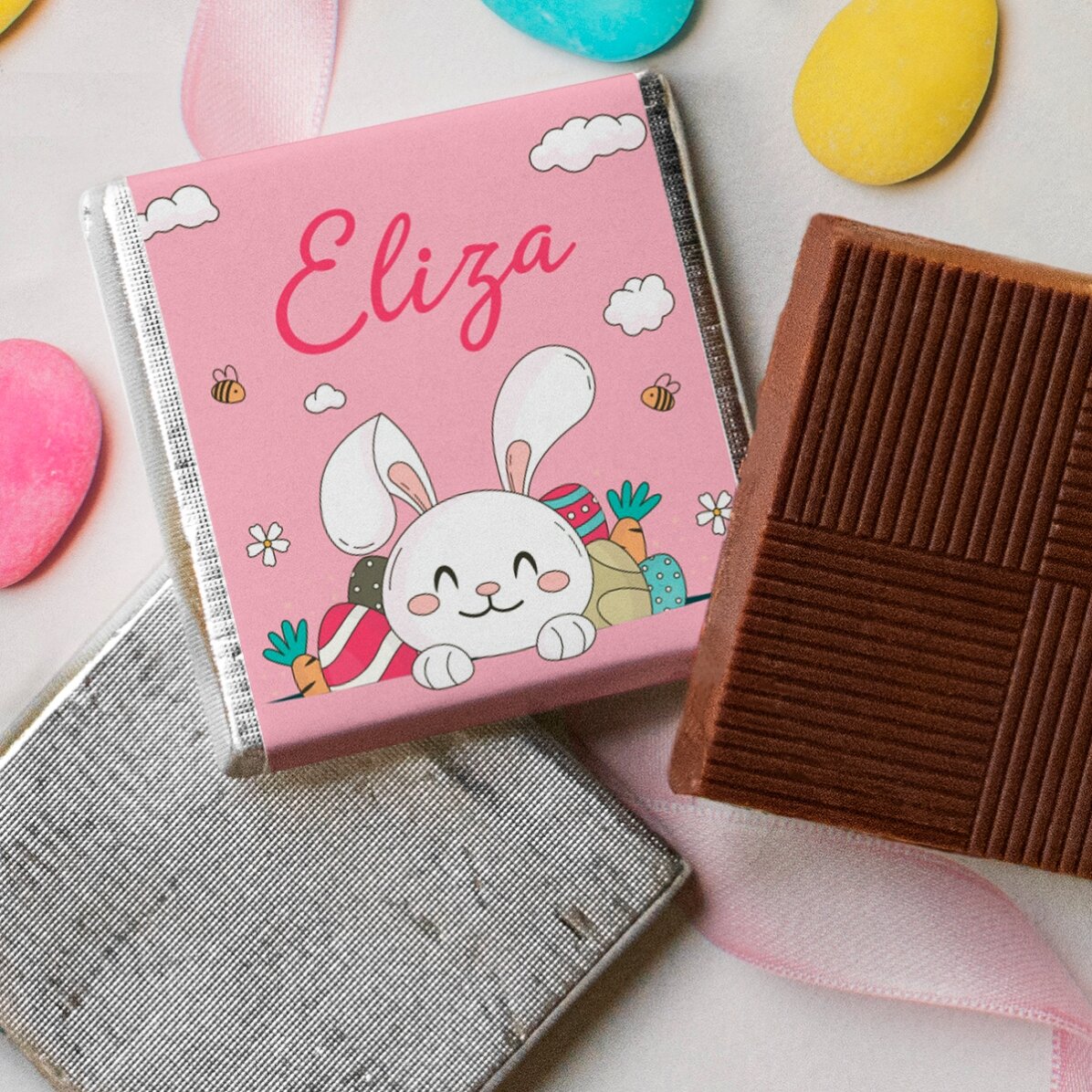 Gepersonaliseerde mini-chocolade met naam - Konijntje