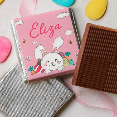 Gepersonaliseerde mini-chocolade met naam - Konijntje