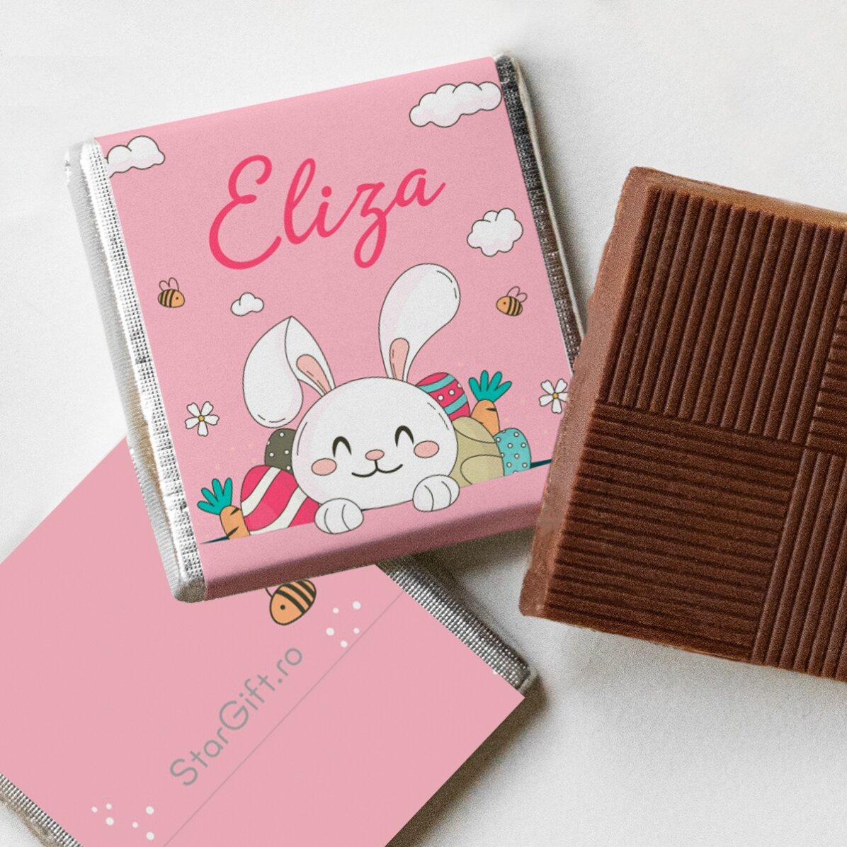 Gepersonaliseerde mini-chocolade met naam - Konijntje