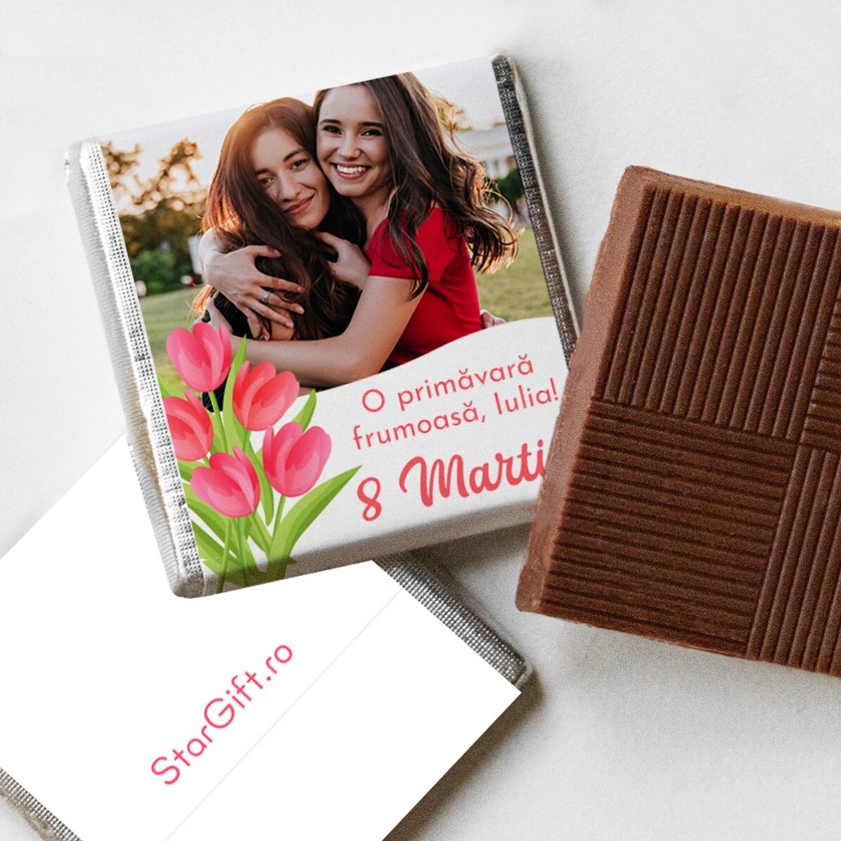 Gepersonaliseerde mini-chocolade met foto en boodschap - Lalele
