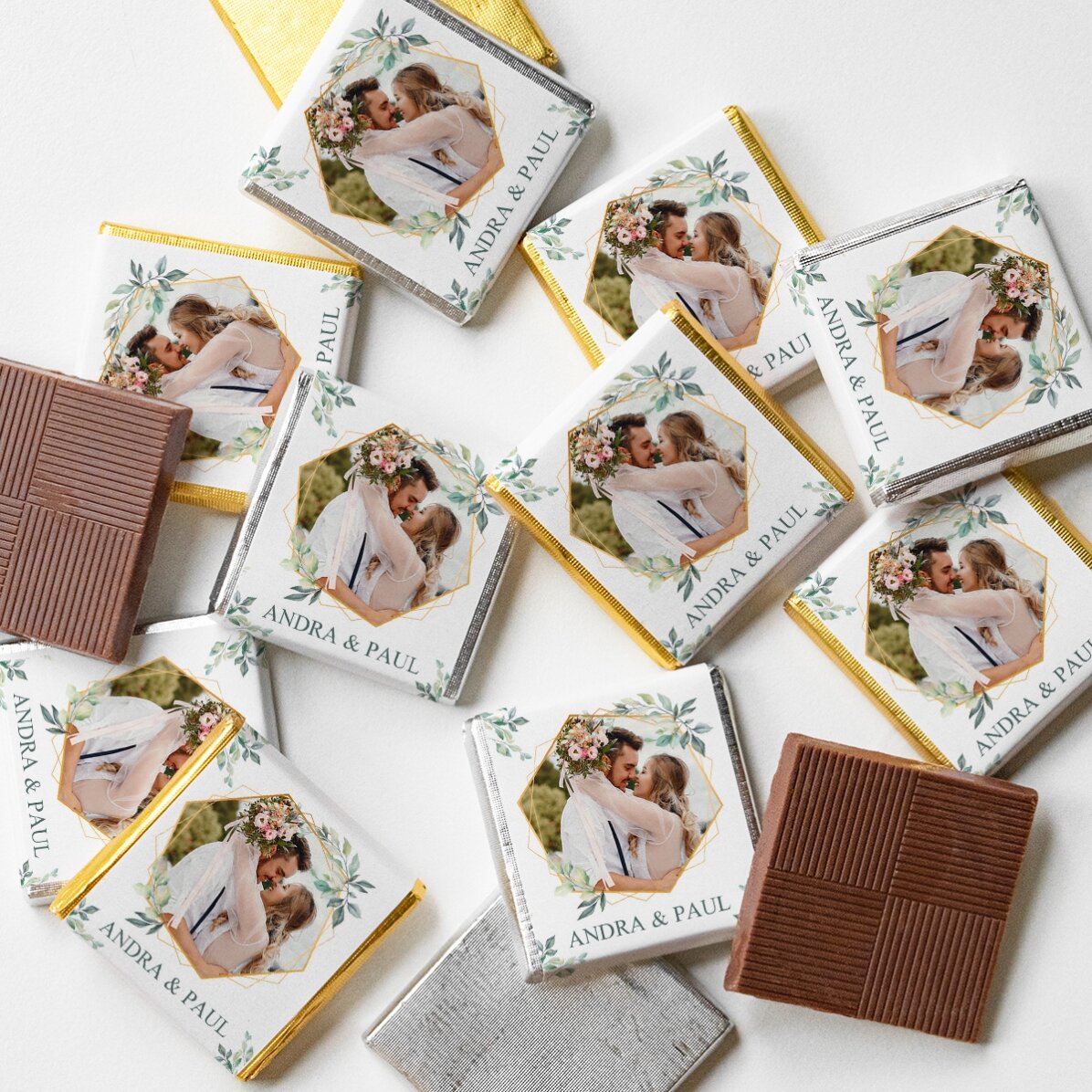 Gepersonaliseerde mini-chocolade met foto en tekst - Elegance