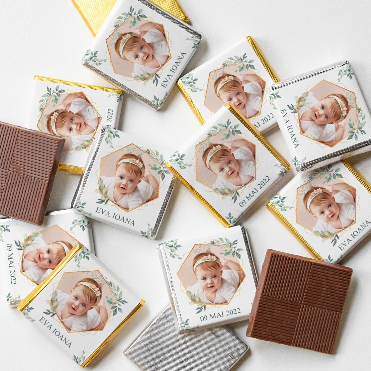 Gepersonaliseerde mini-chocolade met foto en tekst - Elegance