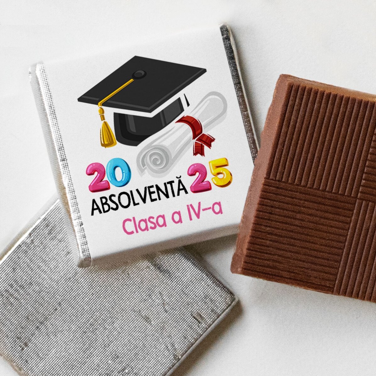 Gepersonaliseerde mini-chocolade met tekst - Ik ben afgestudeerd