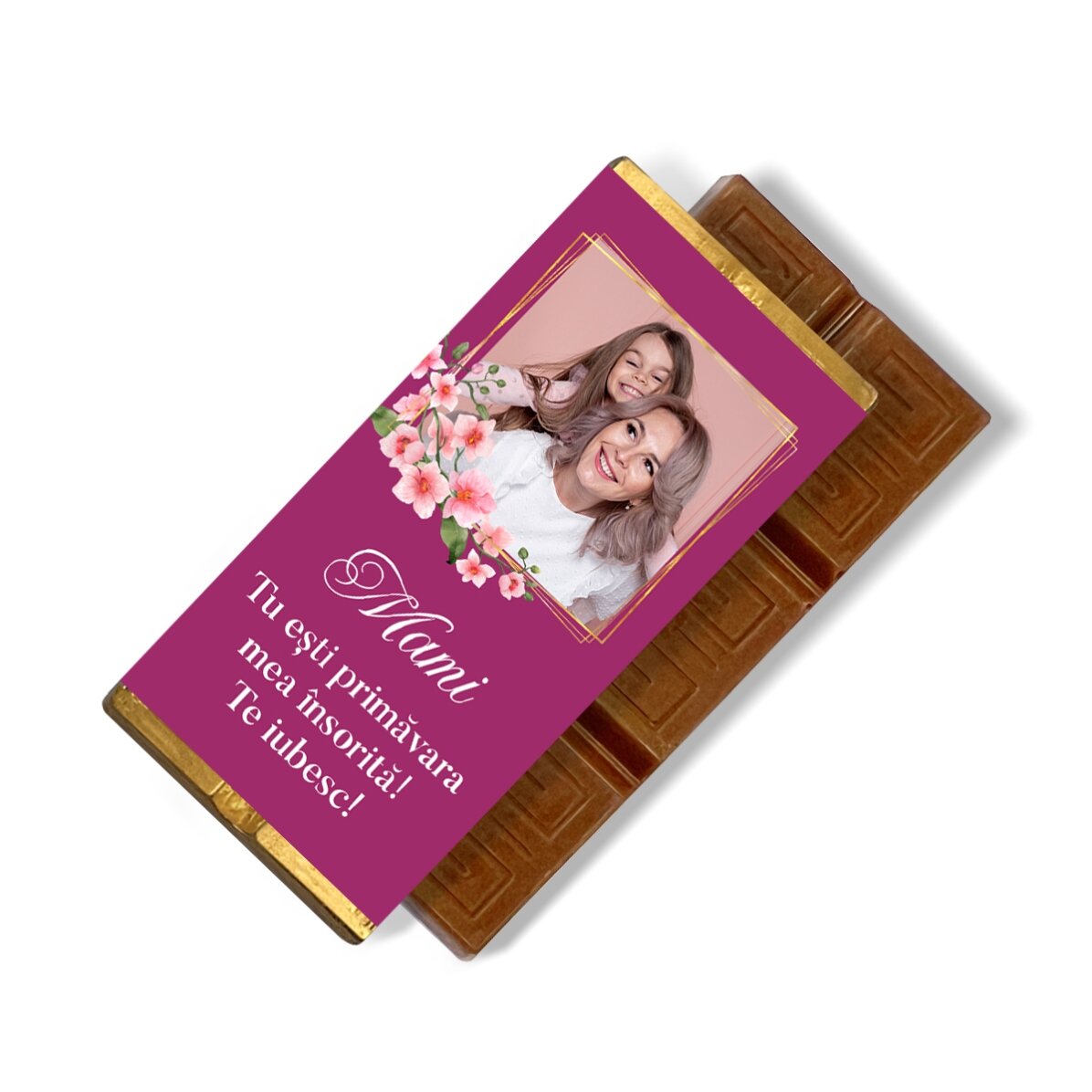 Mini-tablette de chocolat personnalisée avec un message et une photo - Ma chérie