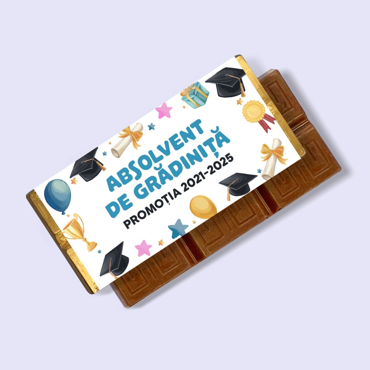 Mini-tablette de chocolat personnalisée pour enfants avec message - Diplômé de la maternelle