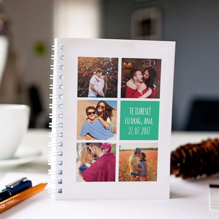 Carnet personnalisé avec 5 photos et un texte