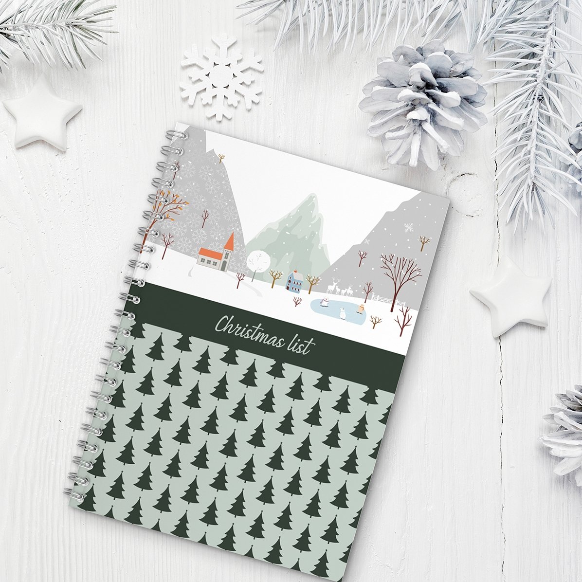 Gepersonaliseerd notitieboekje met tekst - Kerstlijst