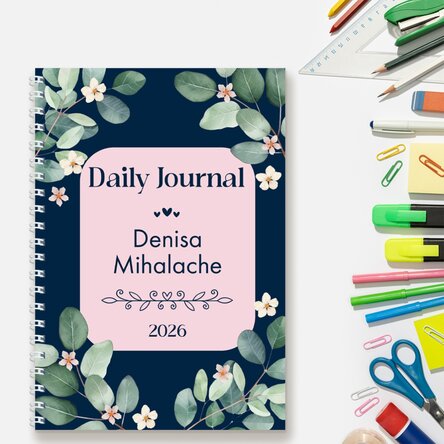 Gepersonaliseerd notitieboekje met tekst - Daily Journal