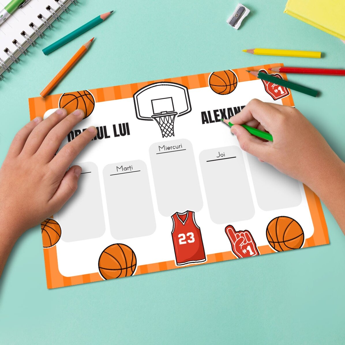 Aangepast schema met tekst - Basketbal