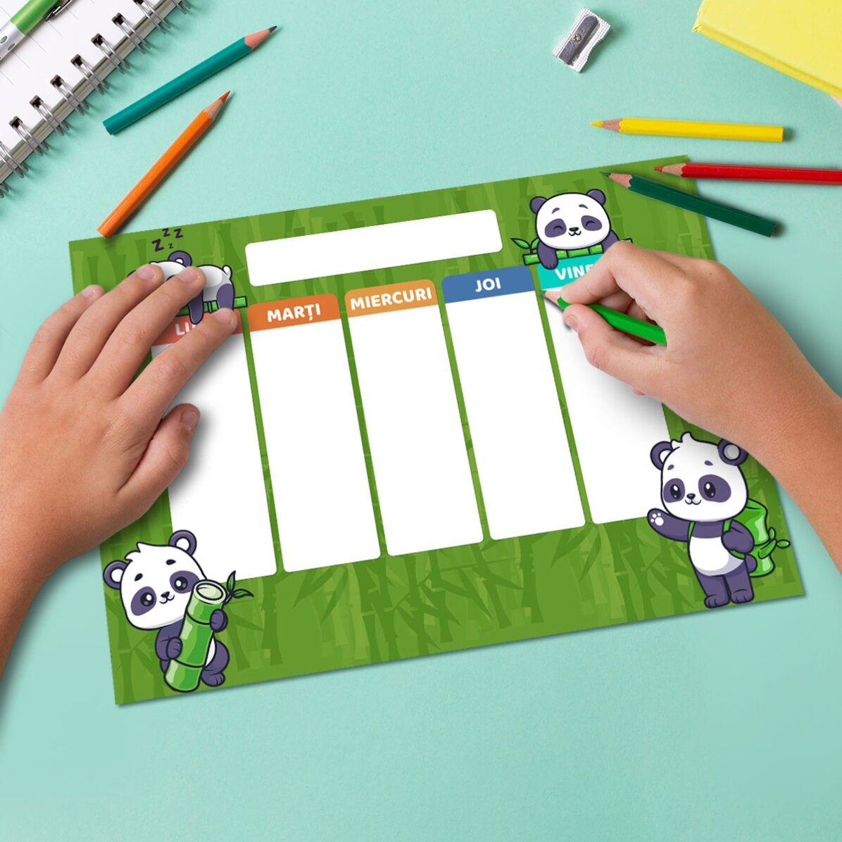 Gepersonaliseerd rooster met tekst - Cute Panda