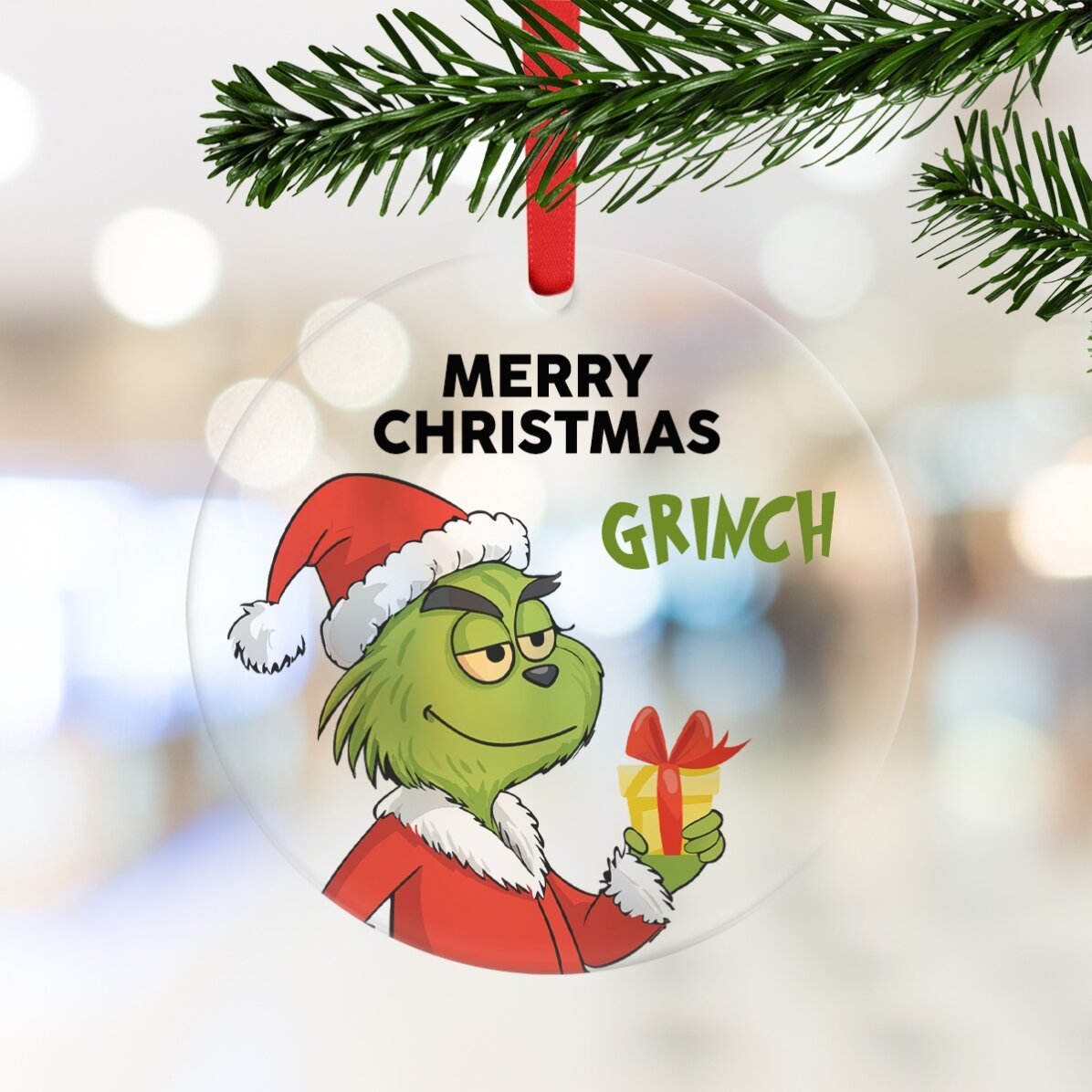 Décoration ronde personnalisée avec message - Grinch