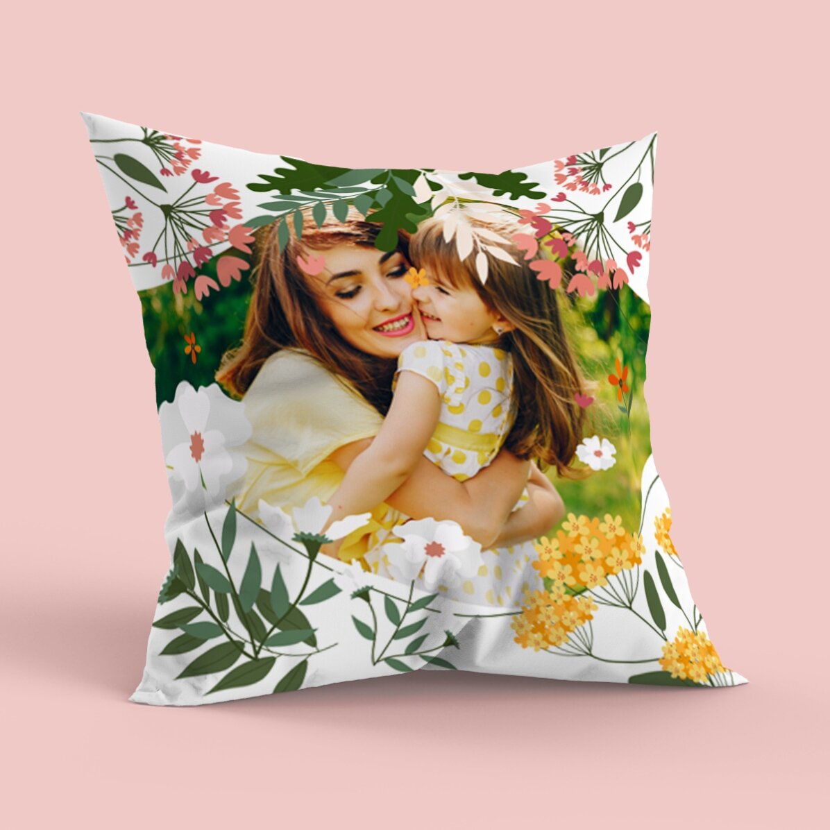 Coussin personnalisé avec photo, grand format - Hello spring