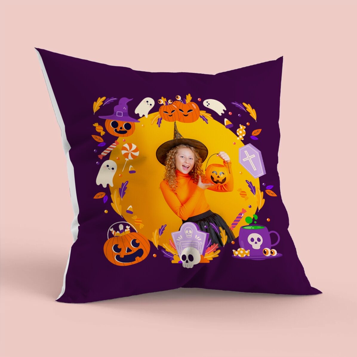 Oreiller personnalisé avec photo - Halloween