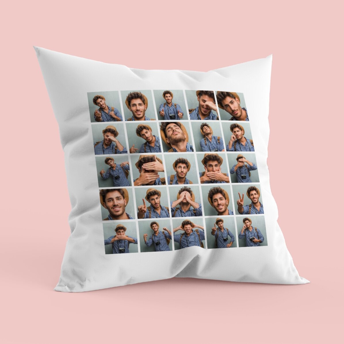Coussin personnalisé avec 25 photos