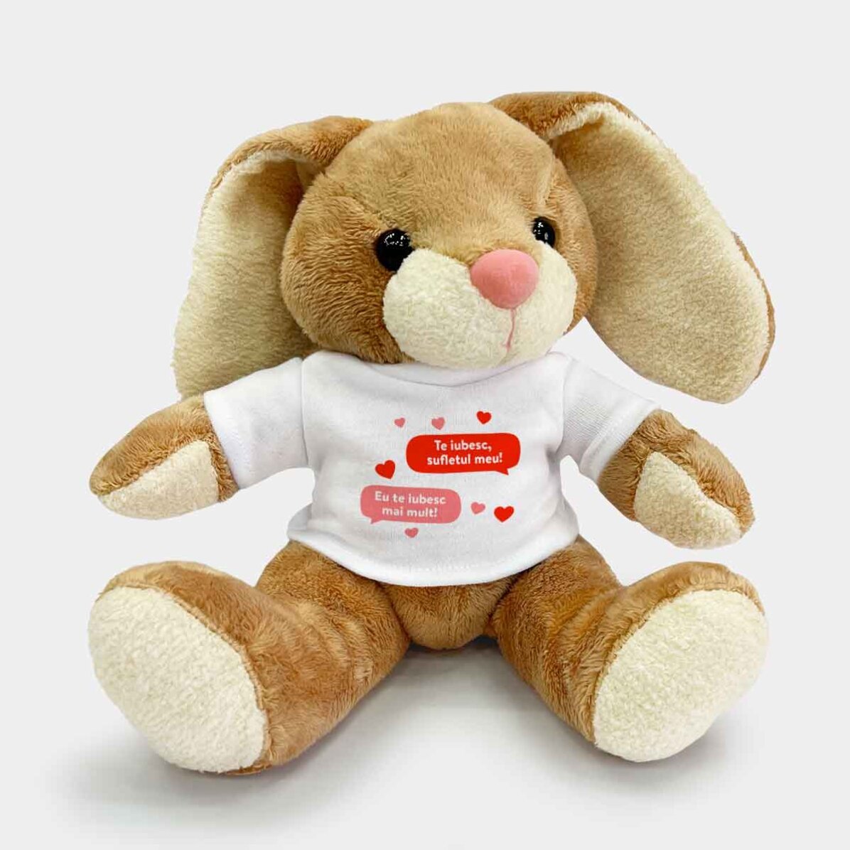 Plus: gepersonaliseerd konijntje met tekst - Liefdesboodschappen