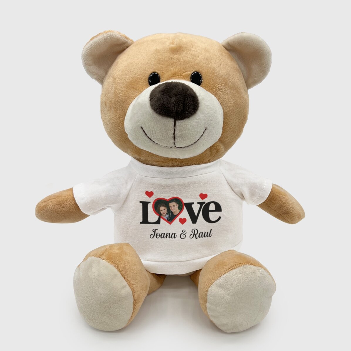 Plus een gepersonaliseerd beertje met foto en tekst - Love
