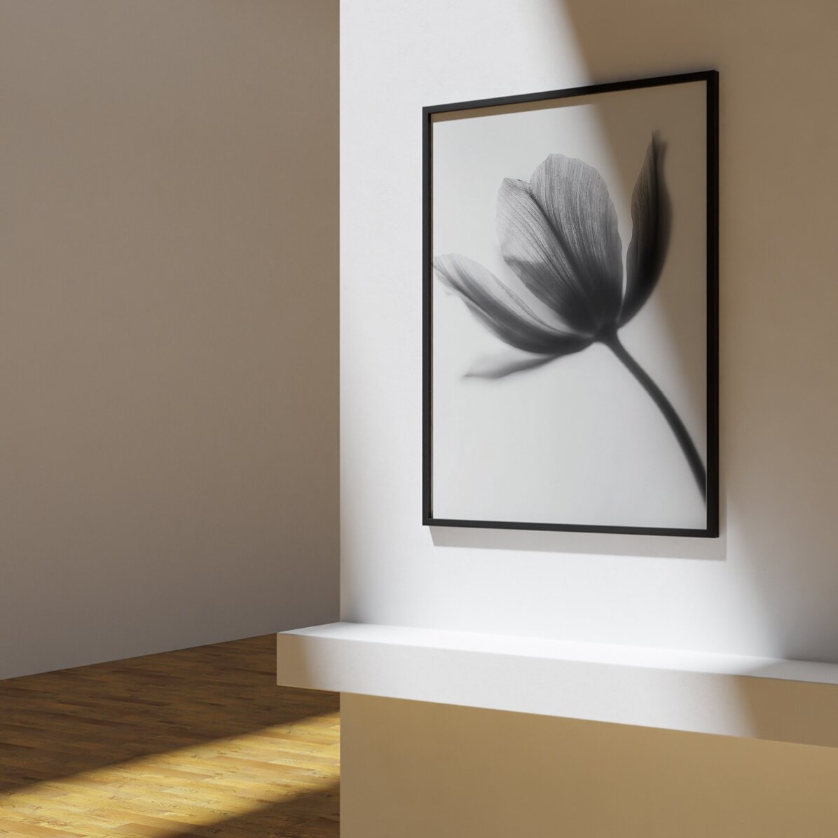 Affiche « Fleur en noir et blanc »