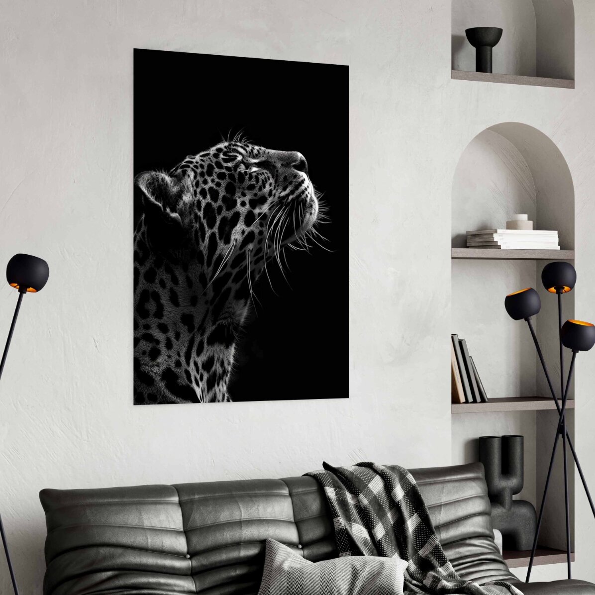 Poster: Zwart-witte Jaguar