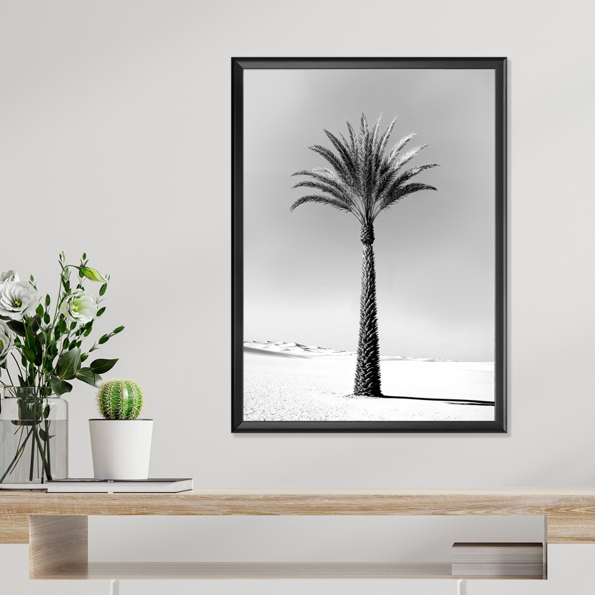 Affiche « Palmier en noir et blanc »