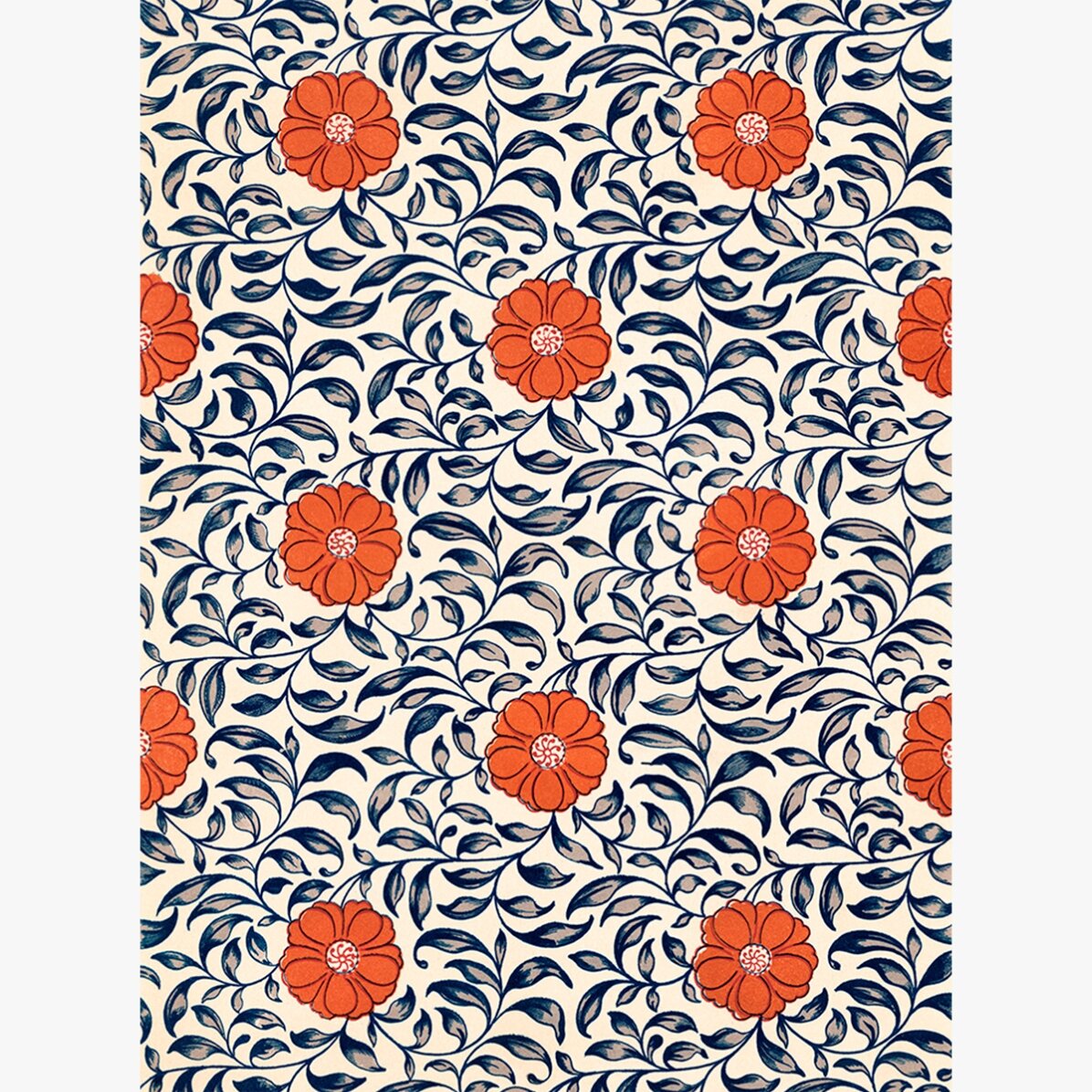 Affiche « Fleurs chinoises rouges »