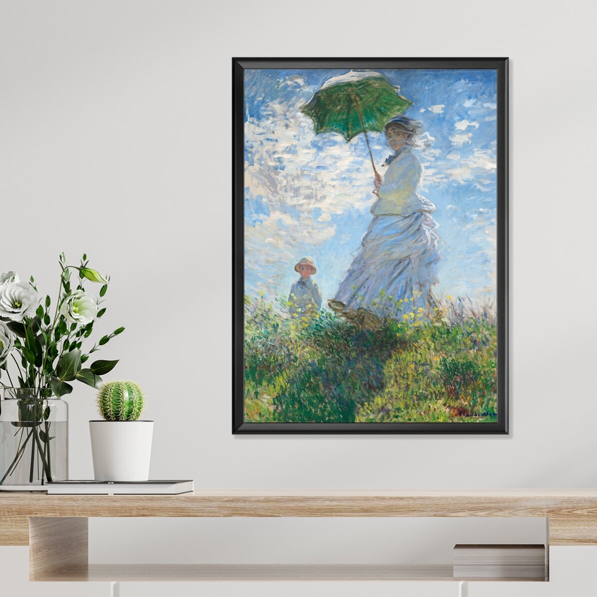 Poster van Claude Monet, Vrouw met paraplu, 1875