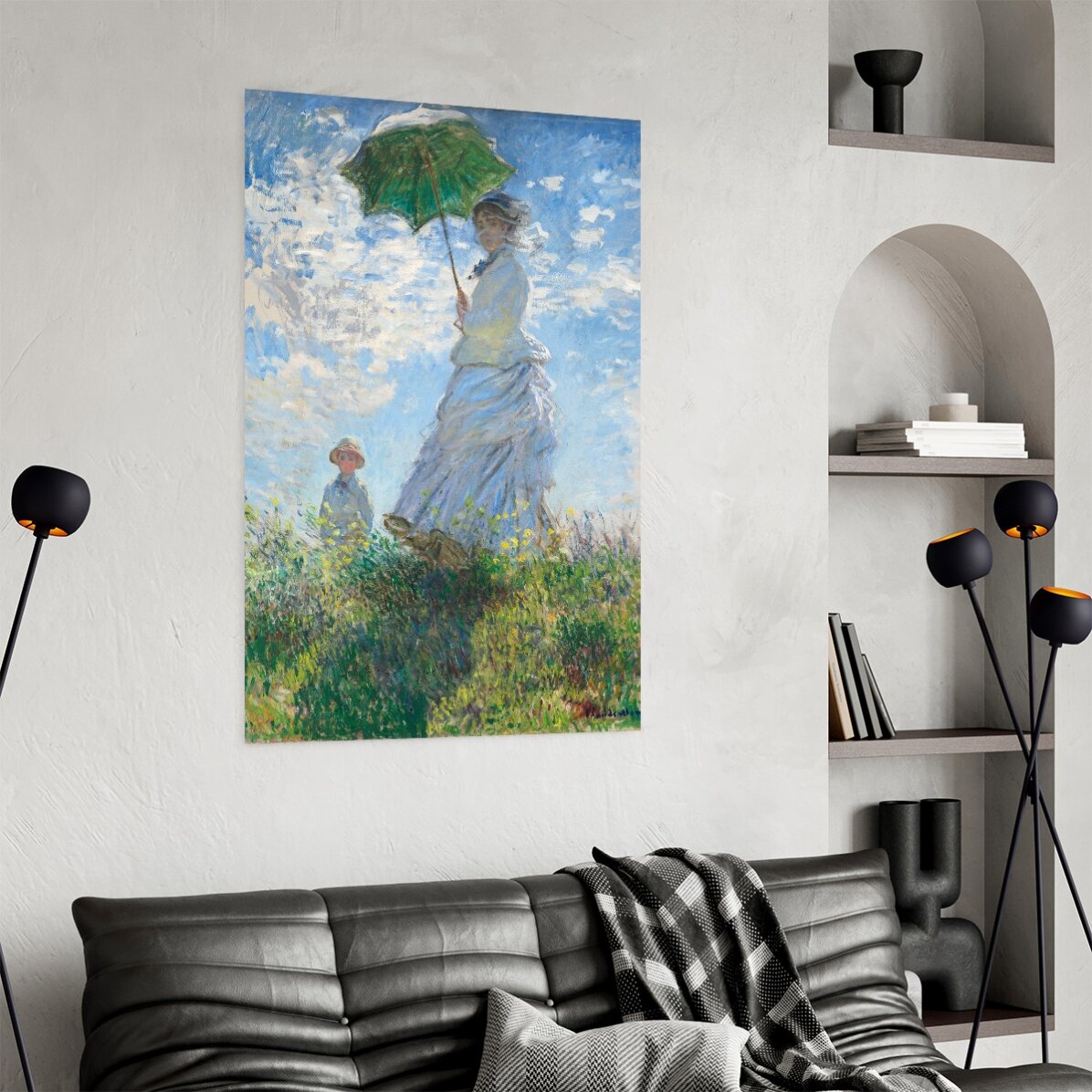 Poster van Claude Monet, Vrouw met paraplu, 1875