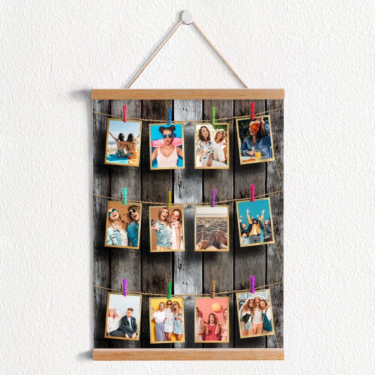 Affiche personnalisée avec 12 photos à encadrer