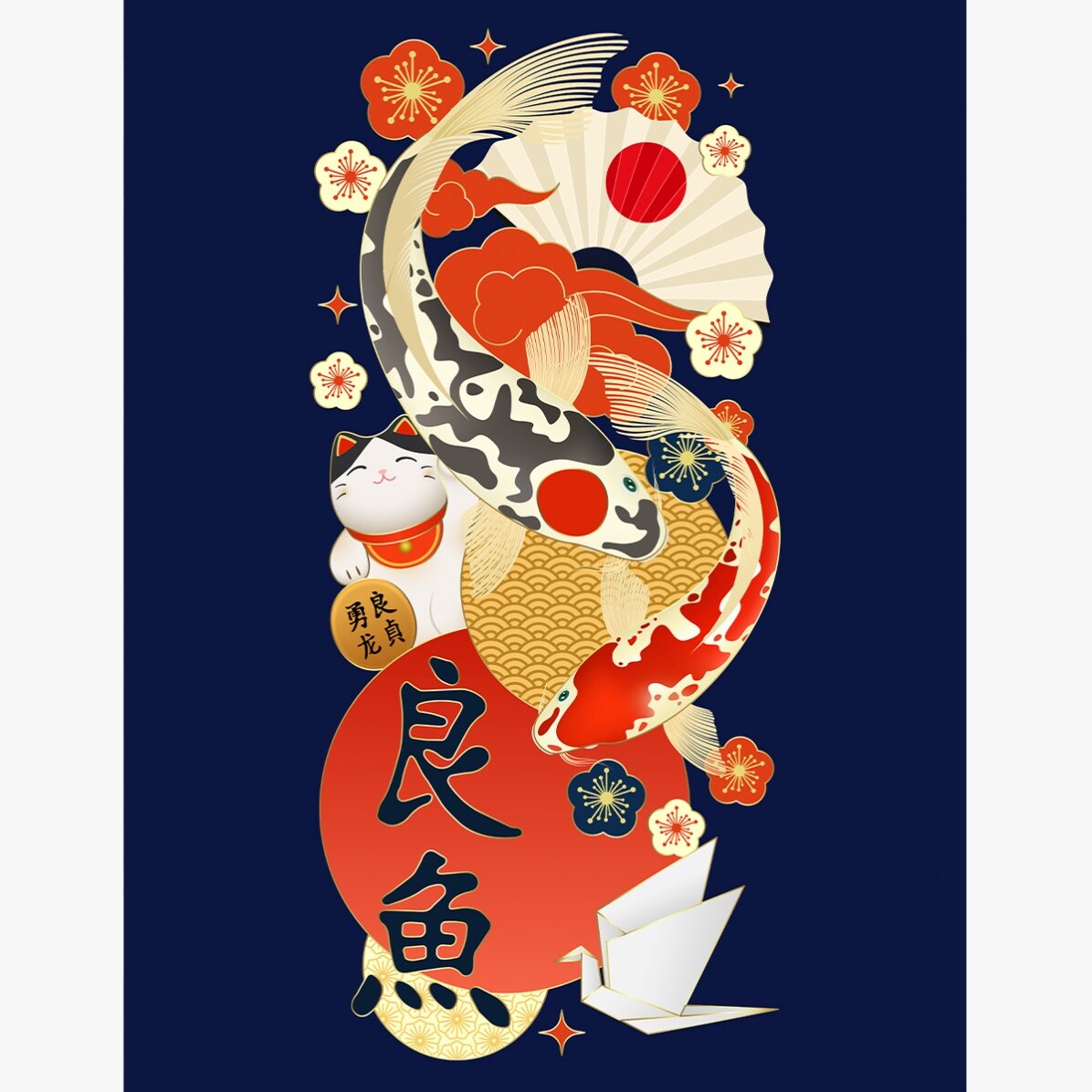 Poster met Japanse motieven