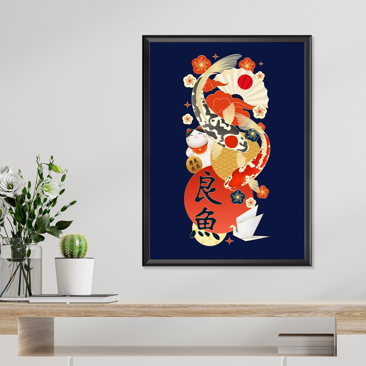 Poster met Japanse motieven