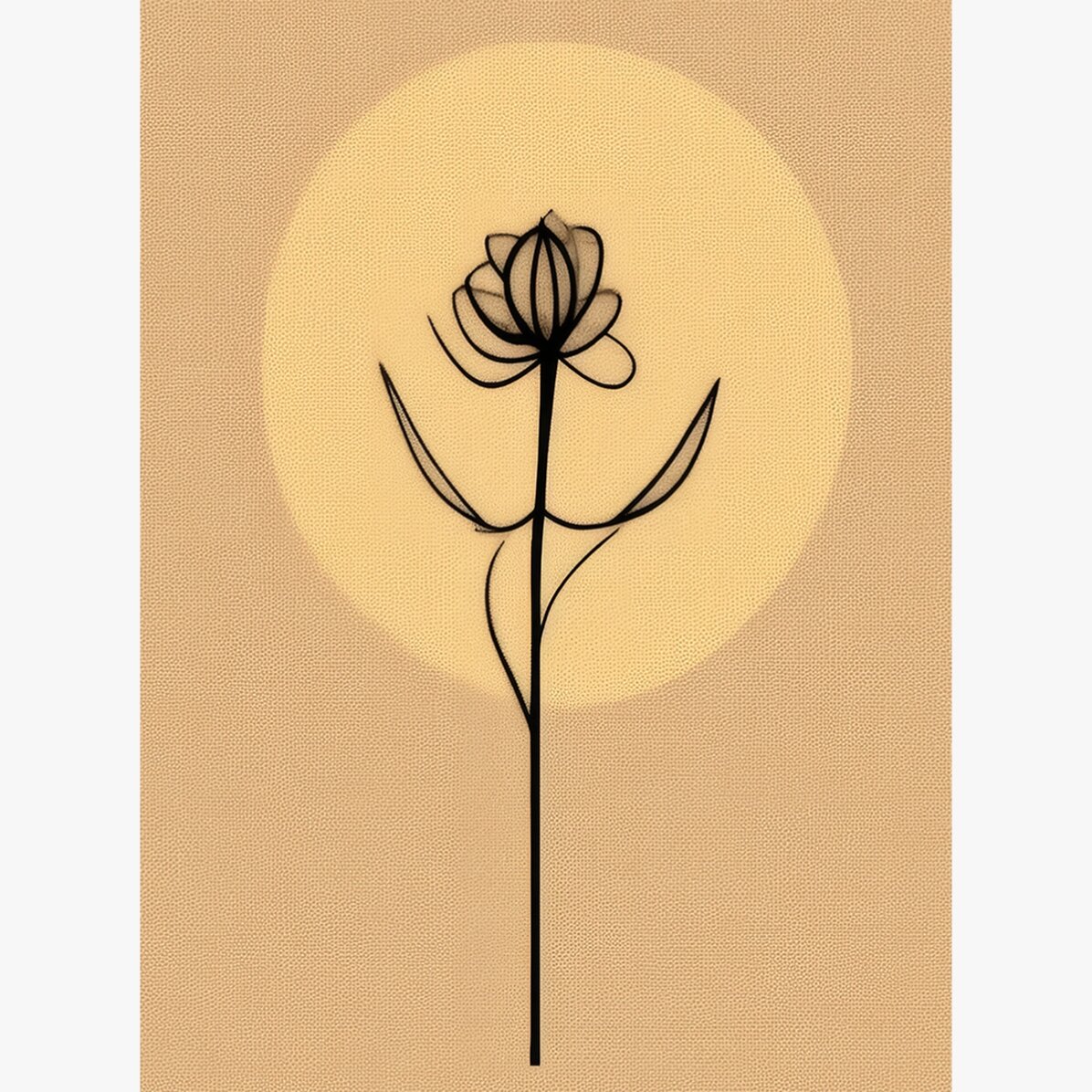Affiche « Fleur minimaliste » au trait