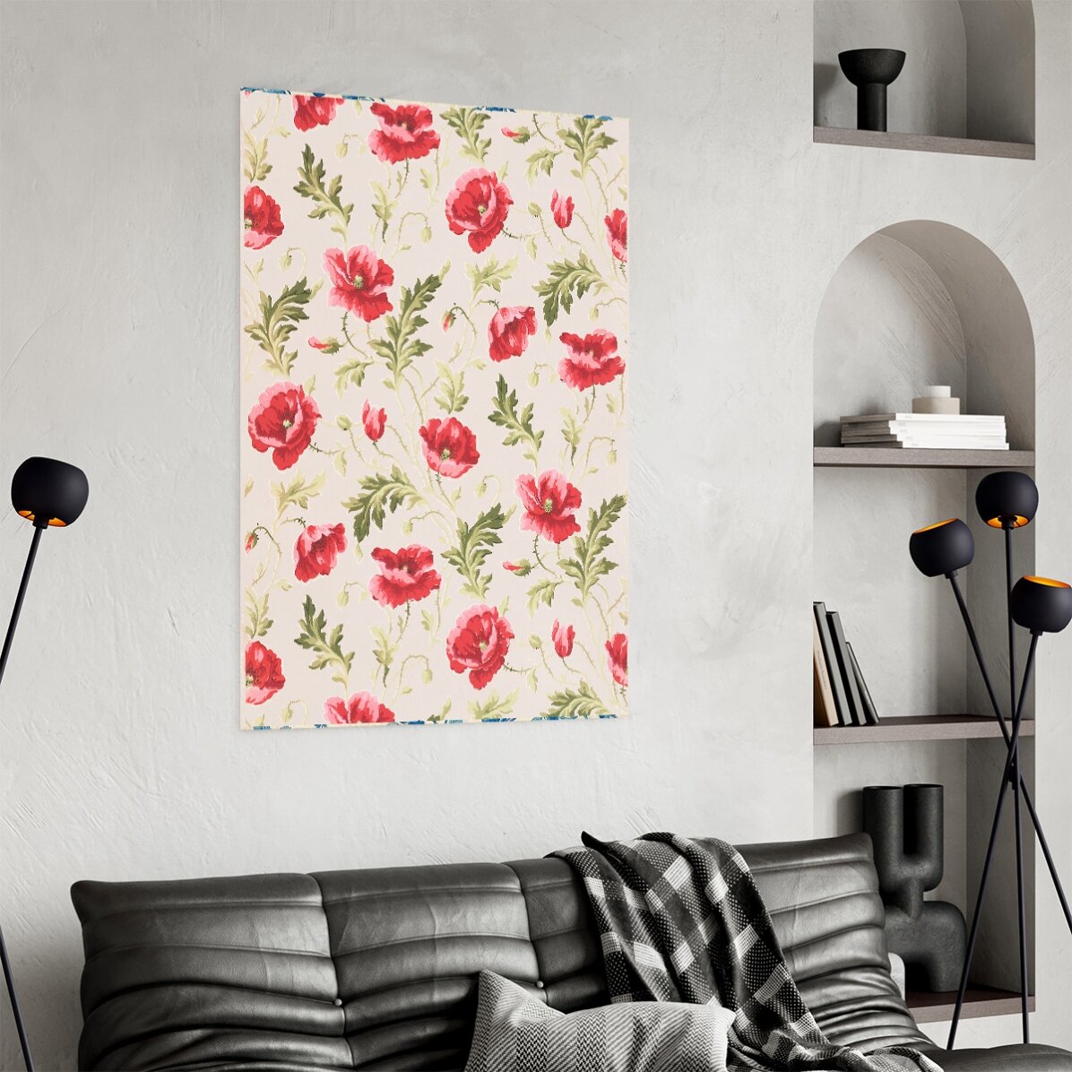 Poster met roze bloemen