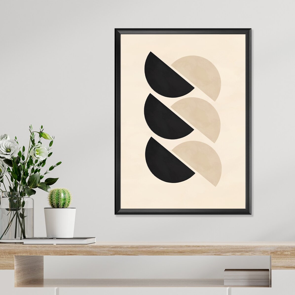 Affiche « Formes géométriques minimalistes, demi-cercles »