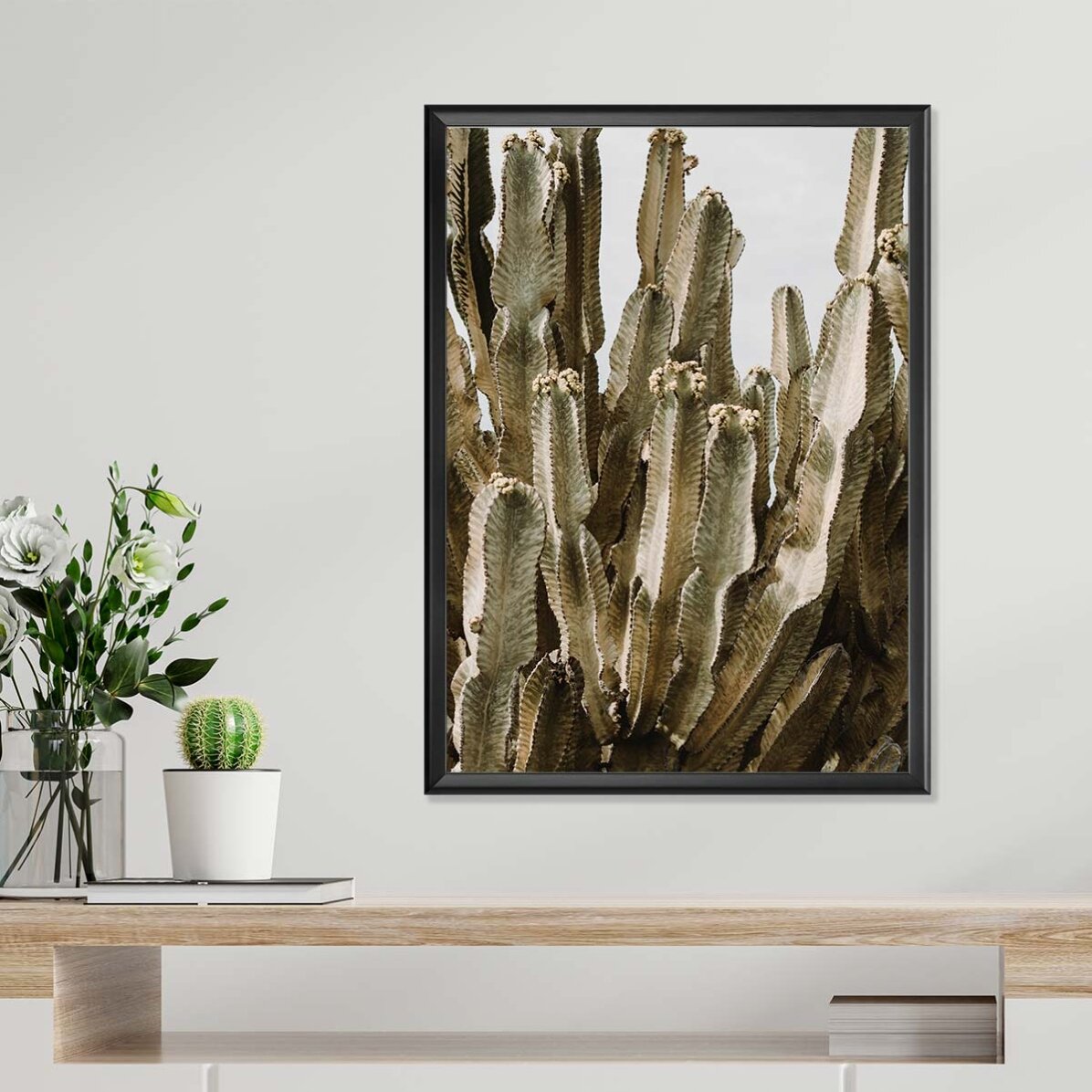 Poster met groene cactus