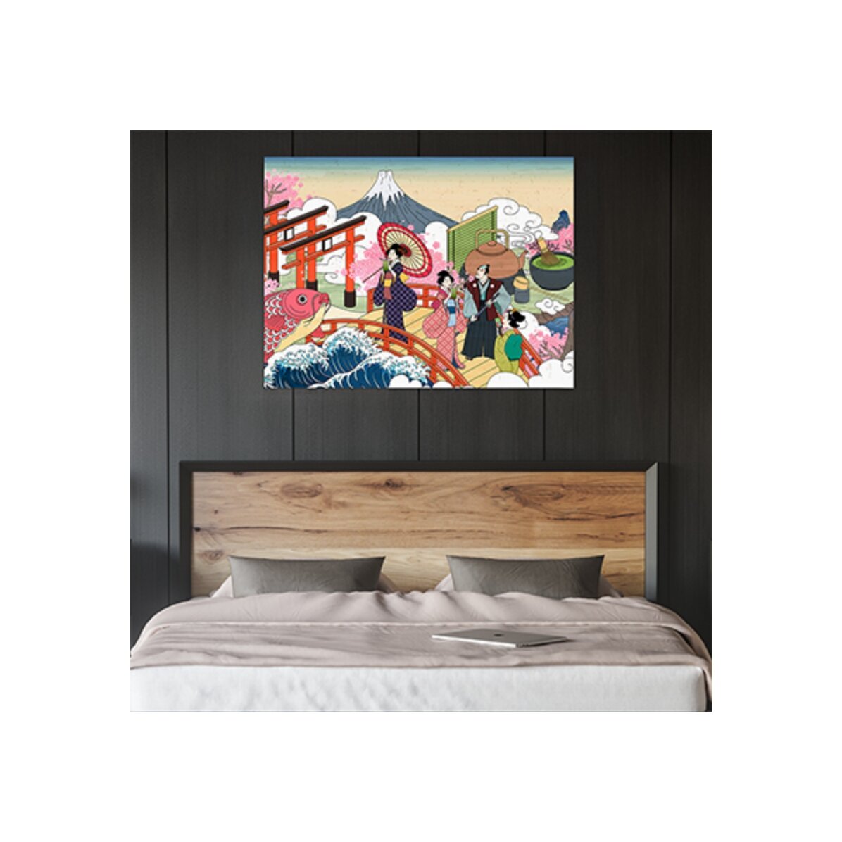 Poster met Japanse retro-illustratie