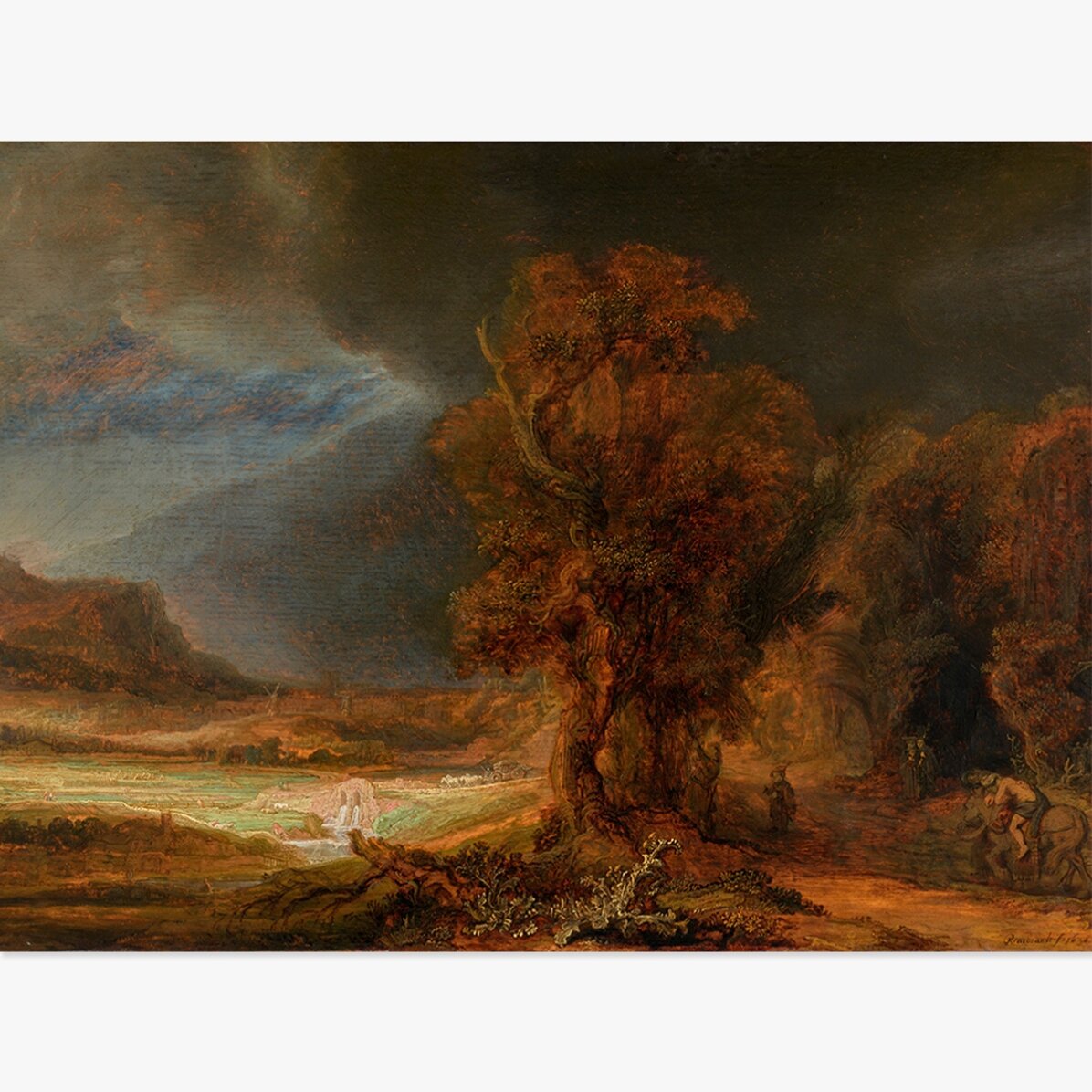 Affiche au format paysage - Rembrandt van Rijn - Paysage avec le bon Samaritain, 1638