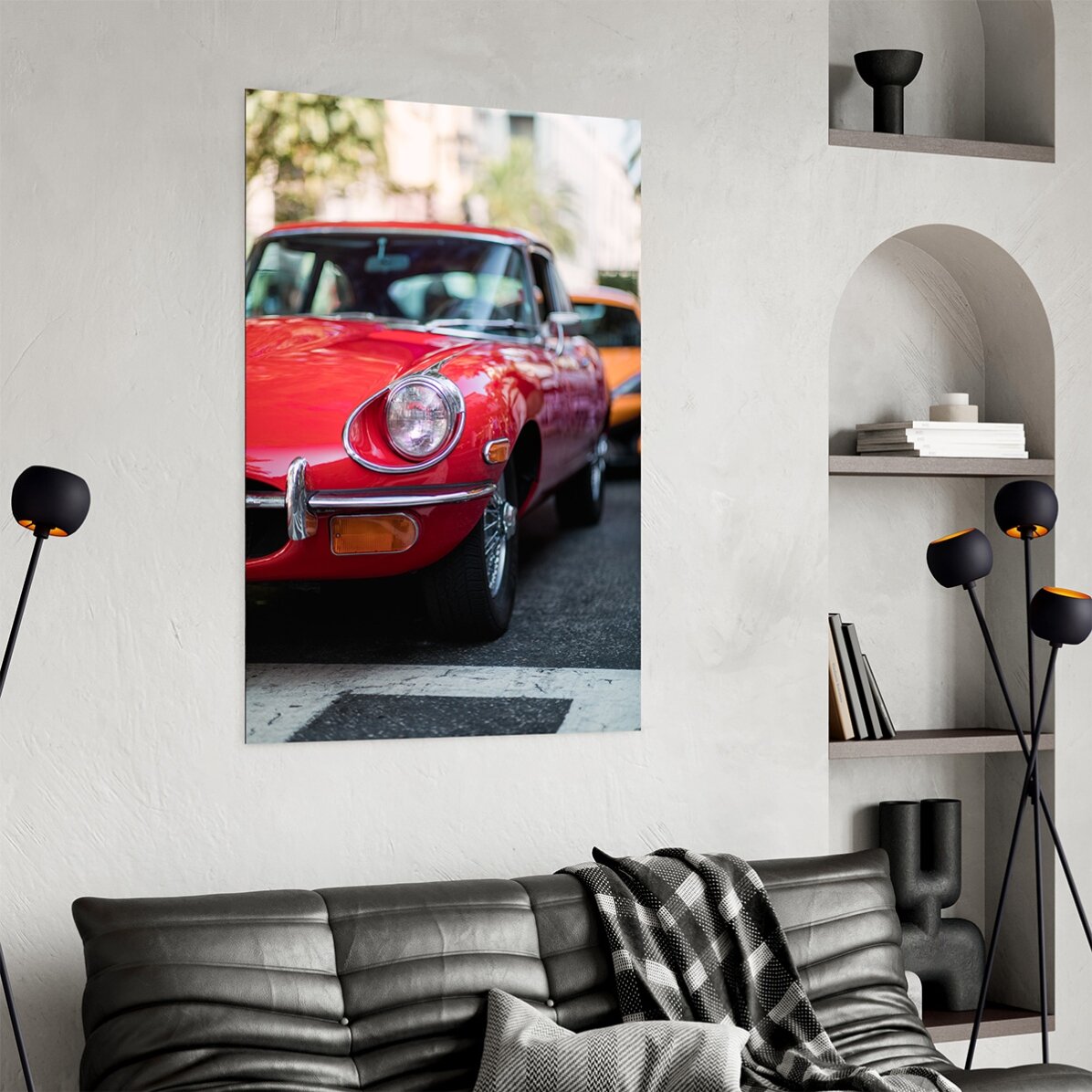 Poster: Rode vintage auto