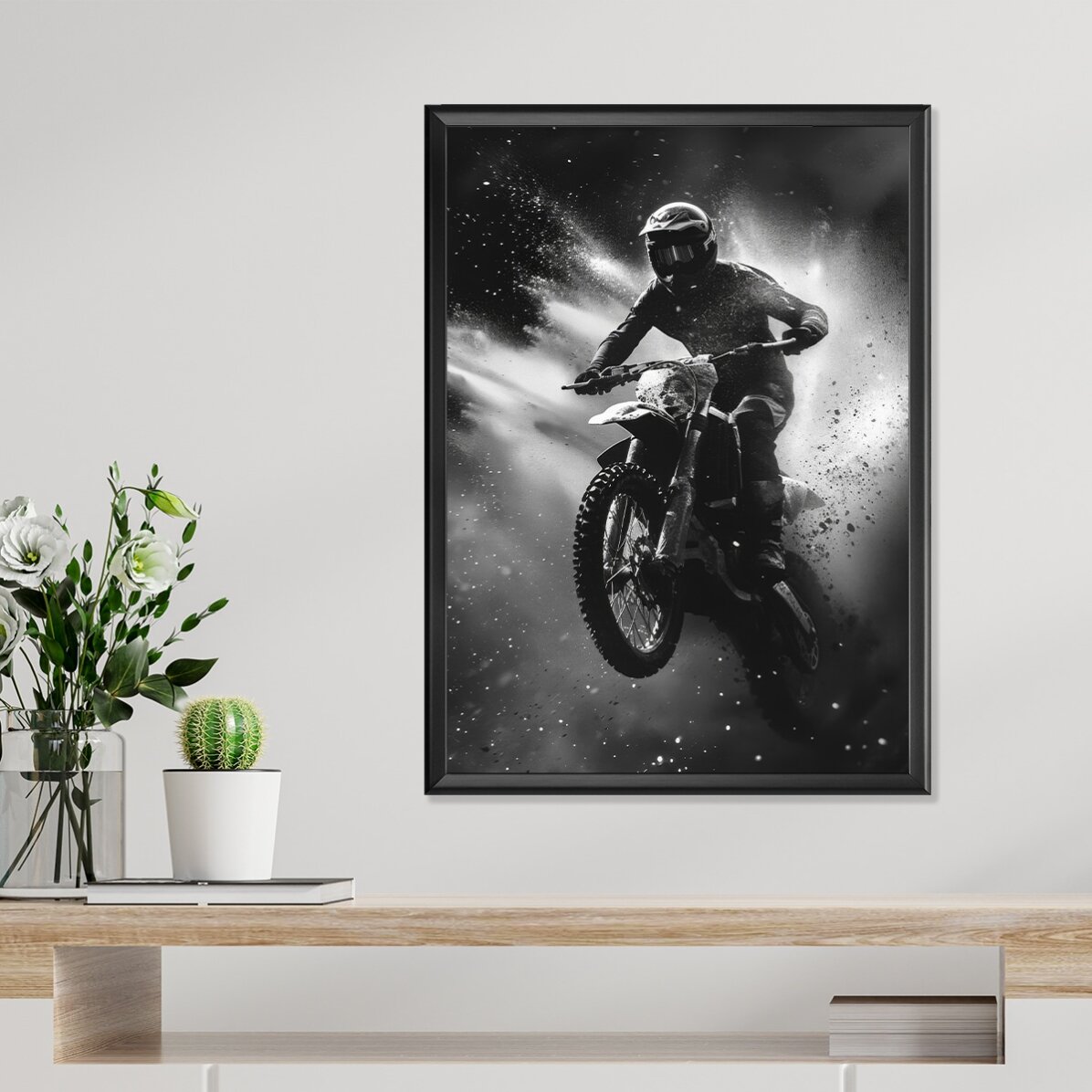 Poster met motorrijder