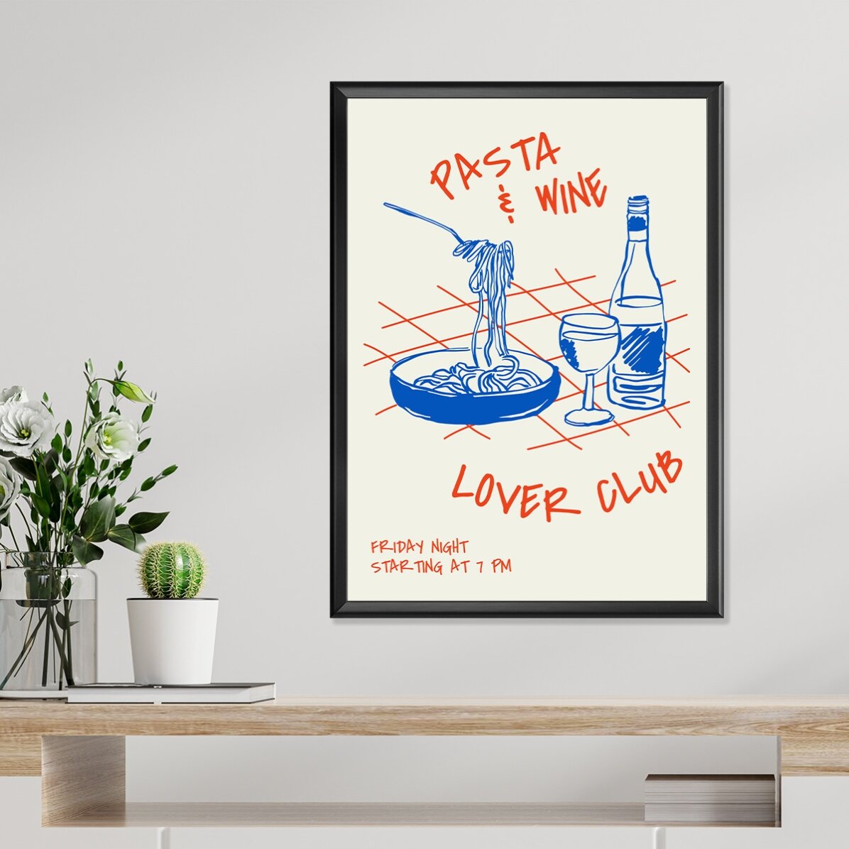 Poster Pasta & Wijn