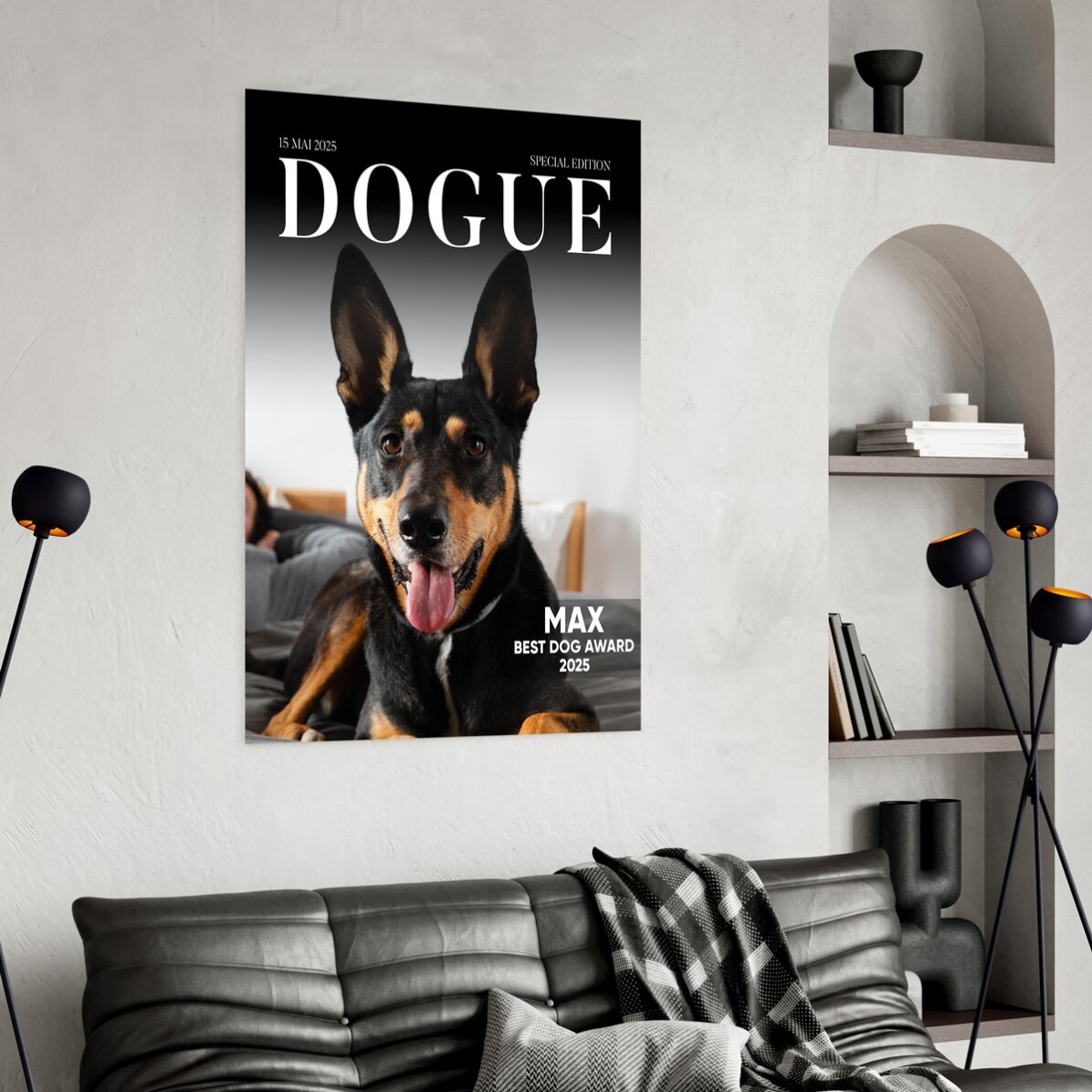 Affiche personnalisée avec photo et texte - Dogue