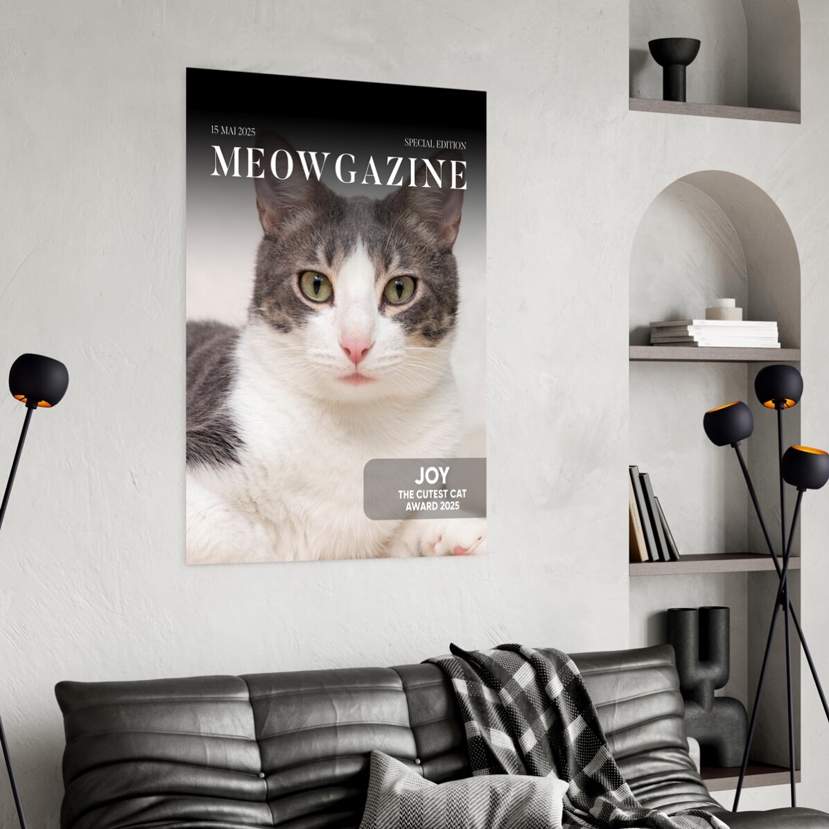 Affiche personnalisée avec photo et texte - Meowgazine