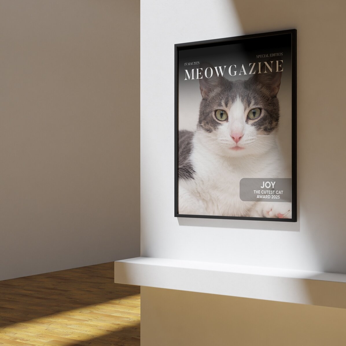 Affiche personnalisée avec photo et texte - Meowgazine