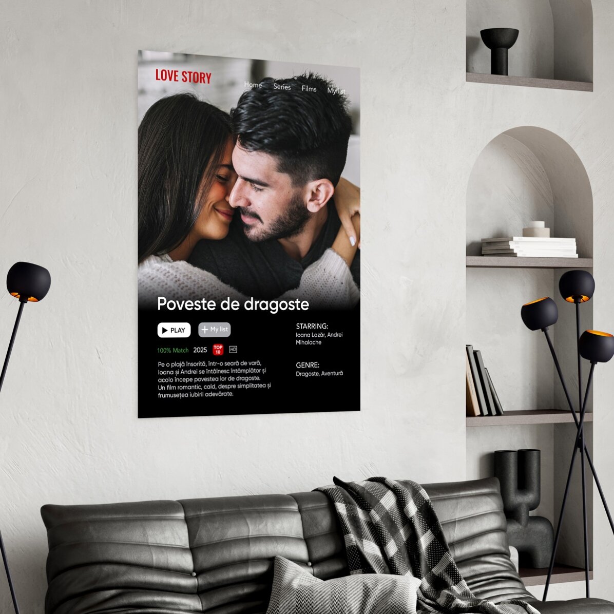 Affiche personnalisée avec photo et texte - Film