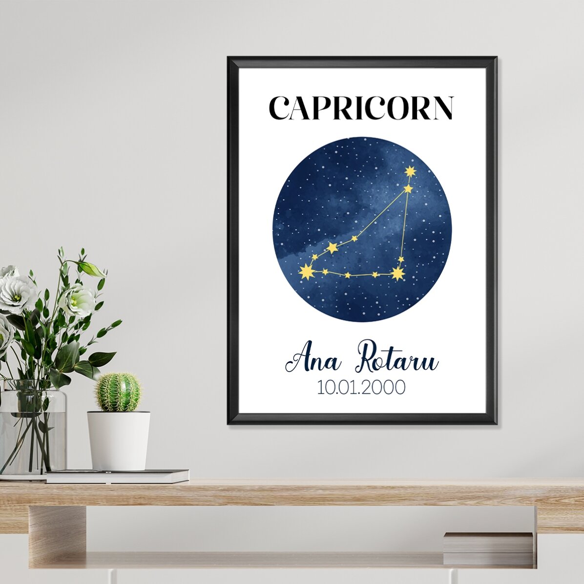 Gepersonaliseerde poster met tekst - Het sterrenbeeld Steenbok