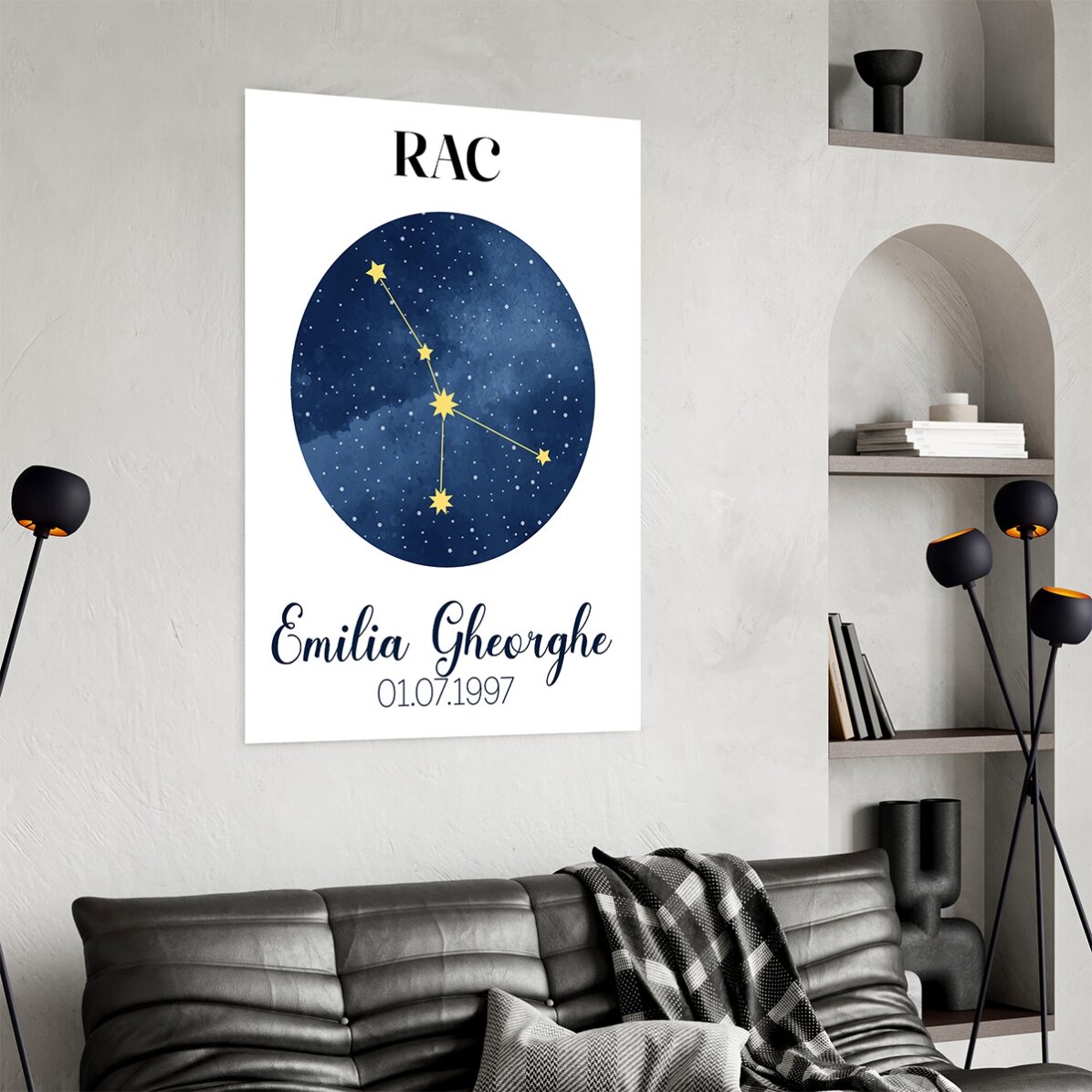 Affiche personnalisée avec texte - La constellation du Cancer