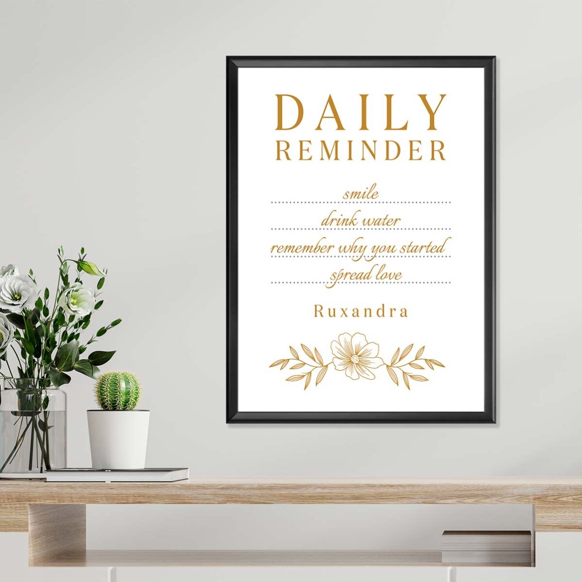 Gepersonaliseerde poster met tekst - Daily Reminder