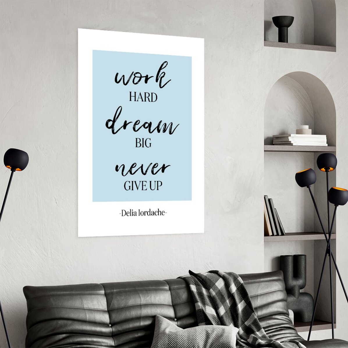 Gepersonaliseerde poster met tekst - Never Give Up