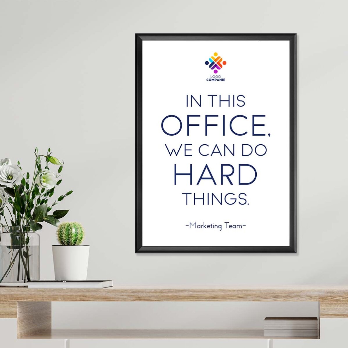 Affiche personnalisée avec texte et logo - Hard Things