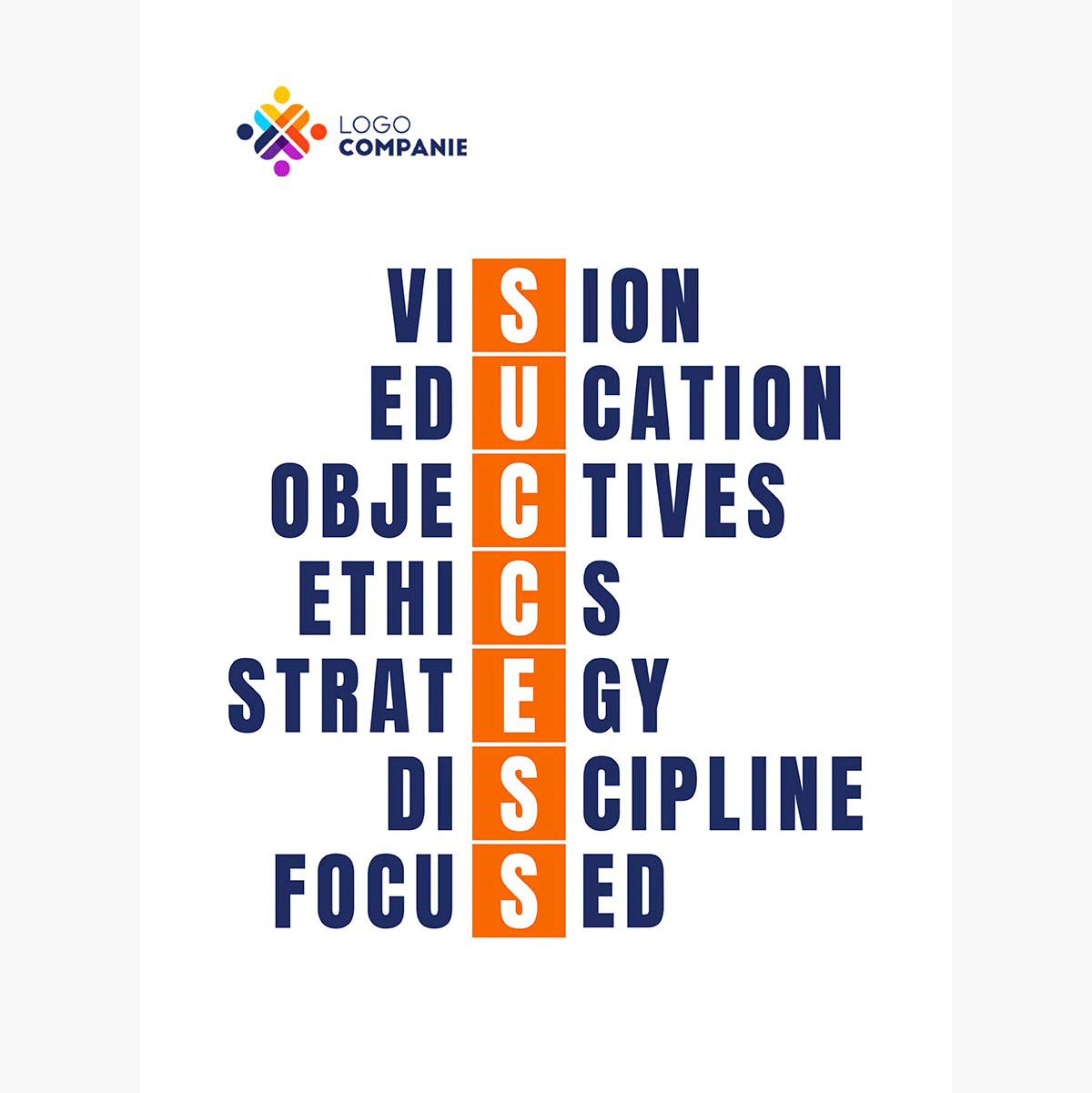 Gepersonaliseerde poster met tekst en logo - Success